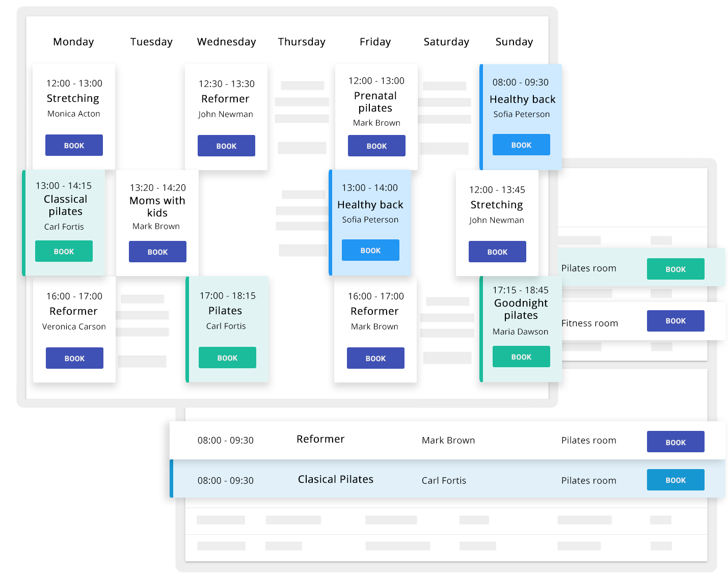 Interactive, online schedule for your studio